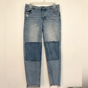 H&M patchwork jeans distressed